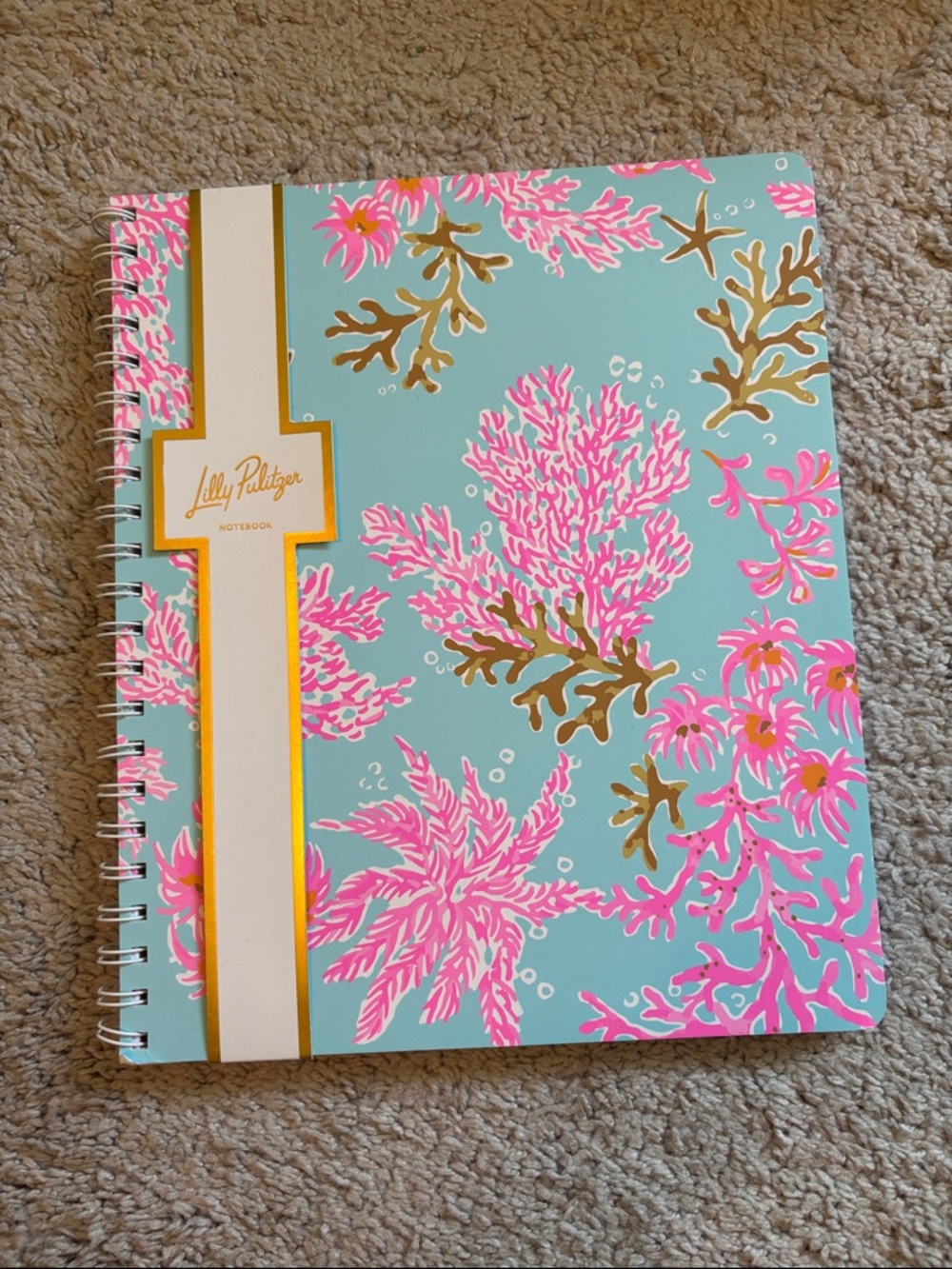 Lilly Pulitzer Large Notebook features the vibrant "Royal Coral"